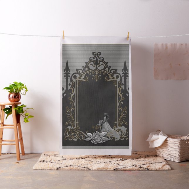 Tela Elegancia en plata y negro. (In Situ)