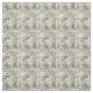 Tela Elegancia floral vintage azul Shabby Chic