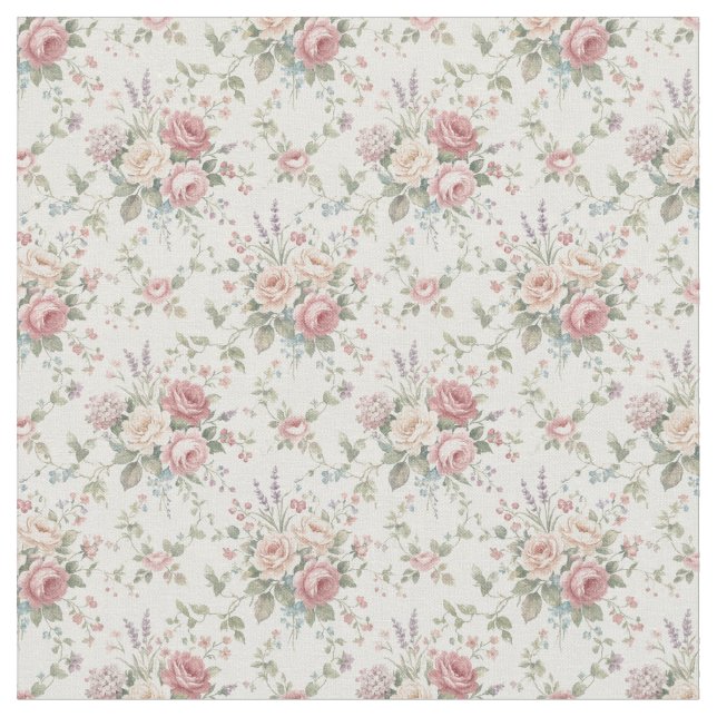 Tela Elegant Pastel Roses Shabby Chic (De cerca)