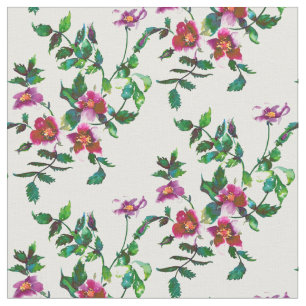 Tela Elegante acuarela moderna flores silvestres de col