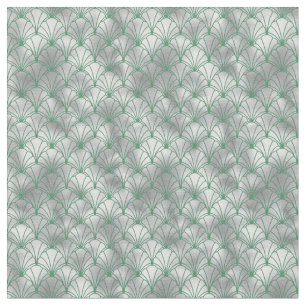 Tela Elegante Art Déco de plata y verde