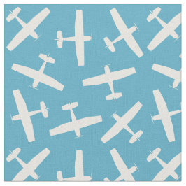Tela Elegante avión patrón plano azul retro