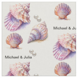 Tela Elegante Beach Wedding Seashells Perlas Náuticas