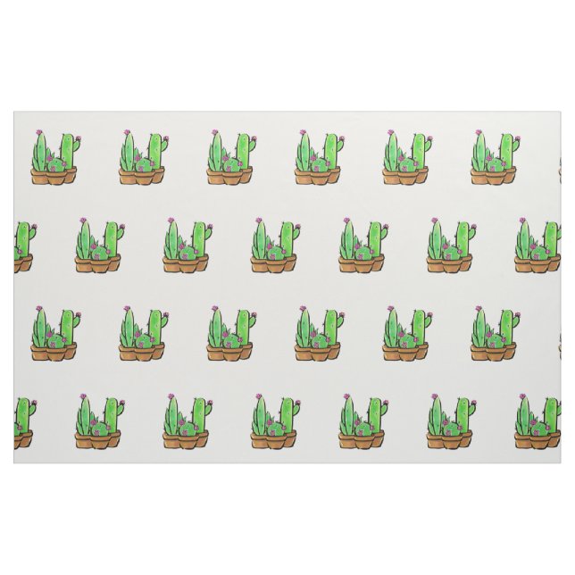 Tela Elegante boho Cactus cacti succulents ("Cuarto gordo" (fat quarter))