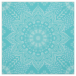 Tela Elegante Boho Verde azulado Blue Mandala