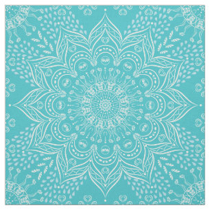Tela Elegante Boho Verde azulado Blue Mandala