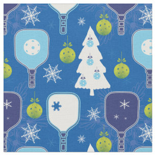 Tela Elegante bola de picnic de Navidades azules y blan
