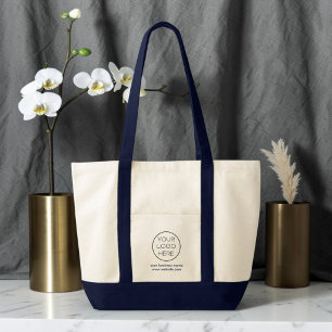 Tela Elegante Bolso Azul Marino con Logo de Empresa Per