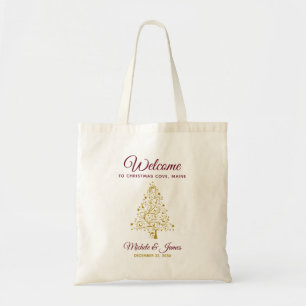Tela Elegante Bolso de Bienvenida para Boda de Invierno