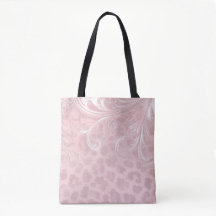 Elegante bolso de leopardo rosa y damasco plateado