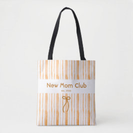 Tela Elegante bolso de tote de rayas de albaricoque Gra