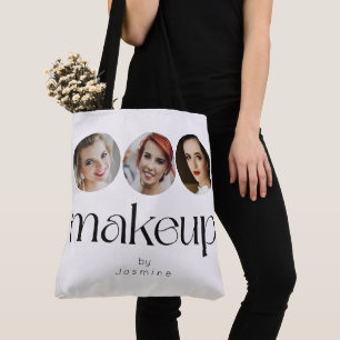 Tela Elegante Bolso Tot de Artista de Maquillaje Blanco