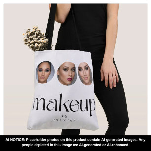 Tela Elegante Bolso Tote de 3 Fotos para Artista de Maq