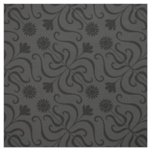Tela Elegante Carbón de girasol floral floral de Damasc