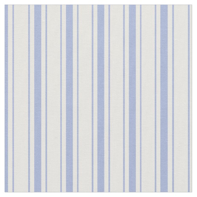 Tela Elegante Clásico Rústico Azul franco franjas de pa (De cerca)