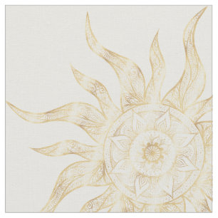 Tela Elegante Diseño de Mandala Gold Sun