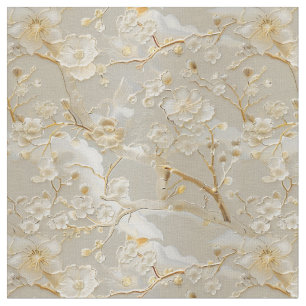 Tela Elegante esmalte cloisonné floral crema