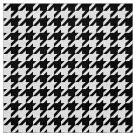 Tela Elegante Houndstoth Black White Geométrica Placa