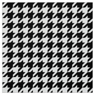 Tela Elegante Houndstoth Black White Geométrica Placa