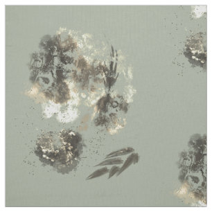 Tela Elegante Olive Floral Gold de lujo