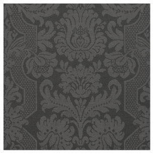 Tela Elegante Ornate Black Victorian Damask