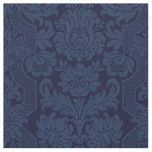 Tela Elegante Ornate Blue Victorian Damask