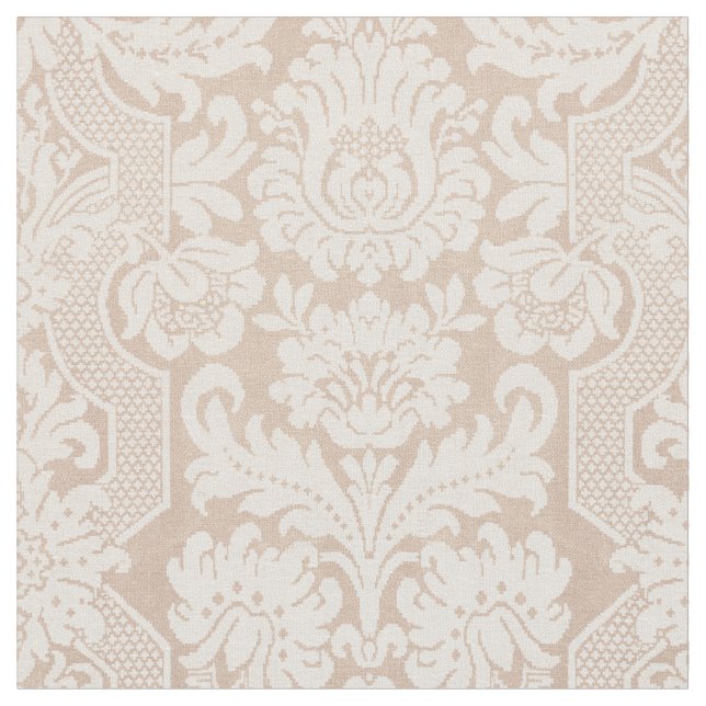 Tela Elegante Ornate Cream Victorian Damask (De cerca)