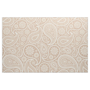 Tela Elegante Paisley Blanca Sobre Un Fondo Tan Grande