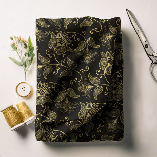 Tela Elegante Paisley Floral Gold ID639