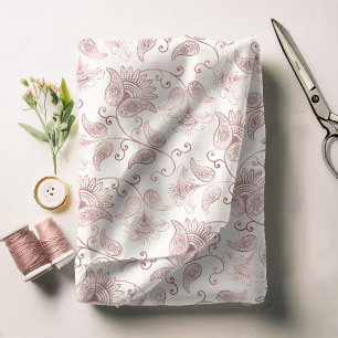 Tela Elegante Paisley Floral Rosa Gold ID639