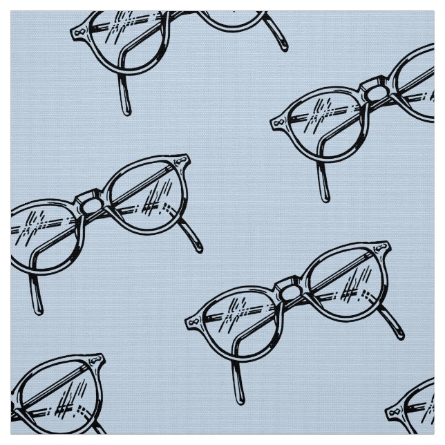 TELA ELEGANTE PATRÓN DE GAFAS REDONDAS DE MODA GEEK (Retal)