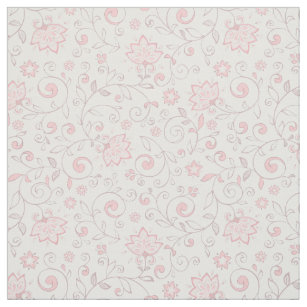 Tela Elegante patrón floral rosa claro