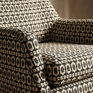 Tela Elegante patrón geométrico clásico negro y beige
