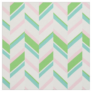 Tela Elegante patrón geométrico de chevron en rosa y ve
