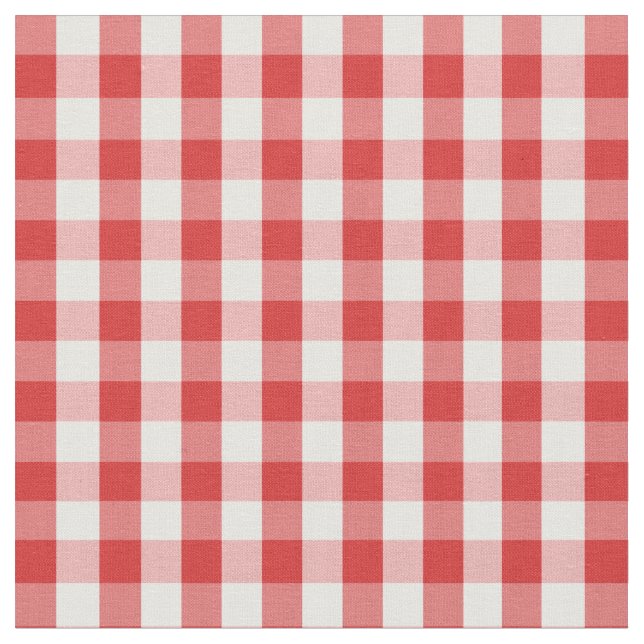 Tela Elegante patrón rojo de Gingham (De cerca)