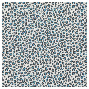 Tela Elegante Purpurina azul Leopardo negro impresión a