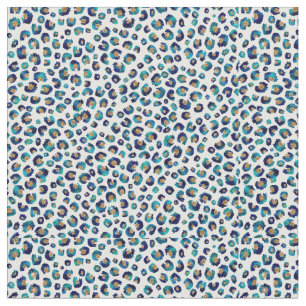 Tela Elegante Purpurina de oro azul Leopardo impresión
