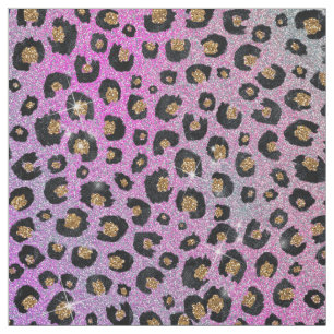 Tela Elegante Purpurina rosa azul dorado Leopardo negro