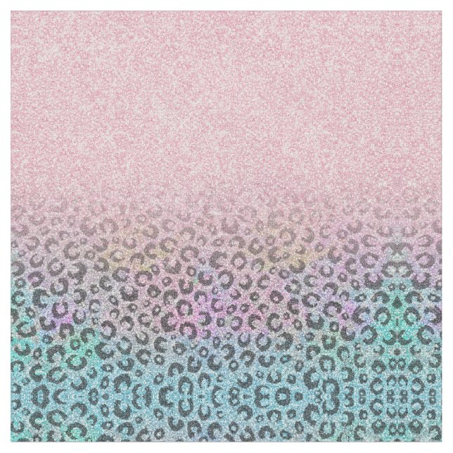 Tela Elegante Rosa de Purpurina irlandés dorado Leopard (De cerca)