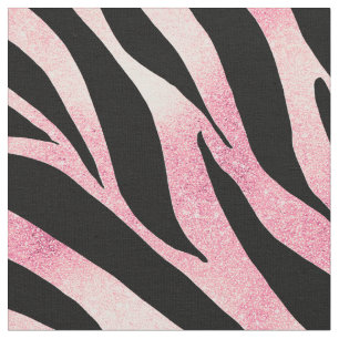 Tela Elegante Rosa Purpurina de oro Zebra Black Animal 