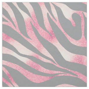 Tela Elegante Rosa Purpurina de oro Zebra Grey Animal P