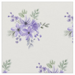 Tela Elegante Tejido De Patrón Floral De Bloom Violeta
