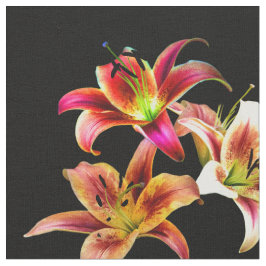 Tela Elegante trío de flores de Daylilies color rosa am