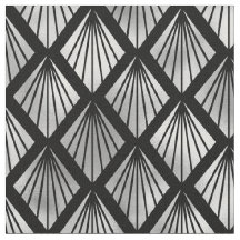 Elegante ventilador negro plateado Art Deco diaman