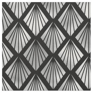 Tela Elegante ventilador negro plateado Art Deco diaman