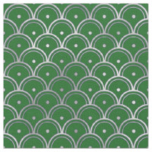 Elegante Verde Escama de Plata Art Déco