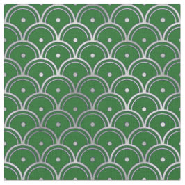 Tela Elegante Verde Escama de Plata Art Déco