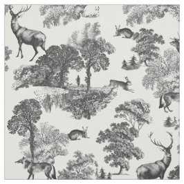 Tela Elegante vinagre de venado Fox negro y blanco toil