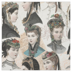 Tela Elegantes mujeres de época victoriana en Gorras