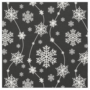 Tela Elegantes patrones negros y blancos de copos de ni